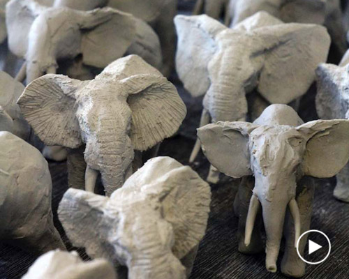 artist will make 100 elephants of porcelain in 24 hours on wildlife conservation day