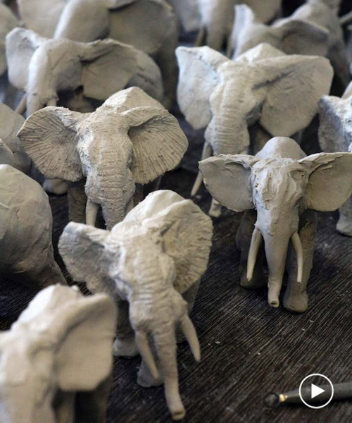 artist will make 100 elephants of porcelain in 24 hours on wildlife conservation day