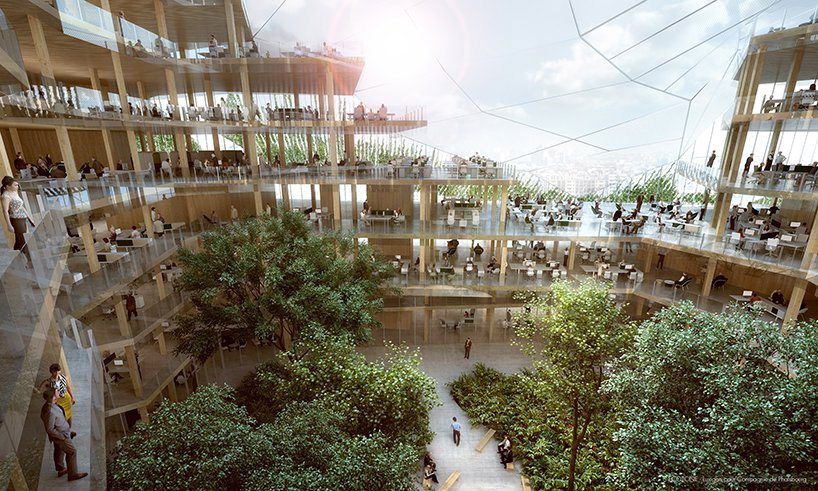 duncan lewis designs europe's largest wooden construction with 'ecotone' project