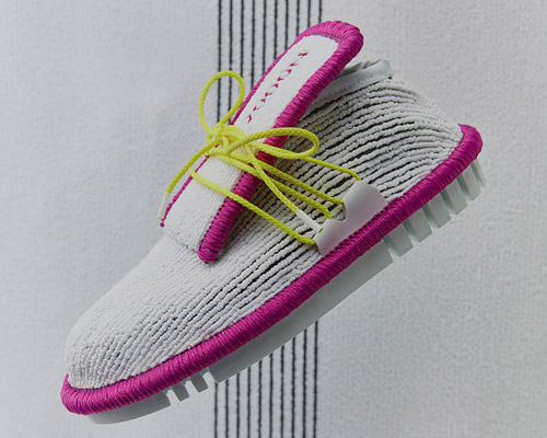 dutch designer applies techniques and materials of car interiors to shoe design