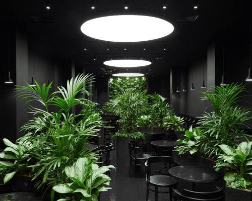 KOSMOS builds a black calm island for airport lounge in russia