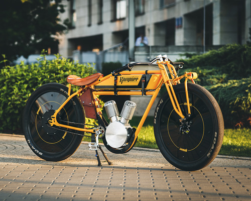 the kosynier boardtrack hides an ebike inside a 1920s motorcycle