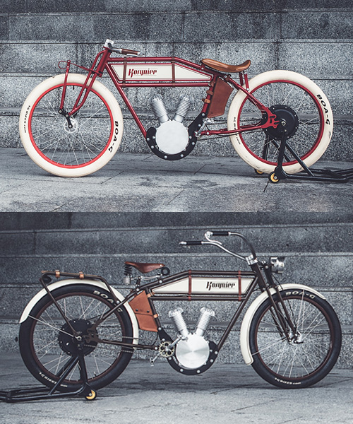 the kosynier boardtrack hides an ebike inside a 1920s motorcycle