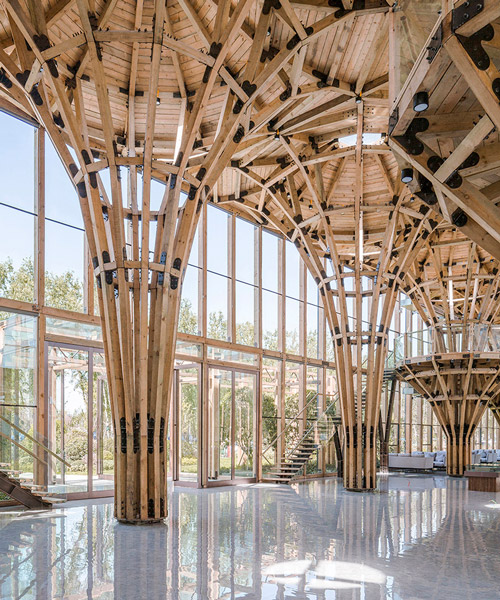luo studio's timber structure in china can be completely dismantled and reused