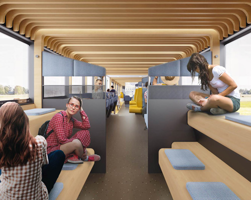 mecanoo and gispen envision modular interiors for dutch trains of the future