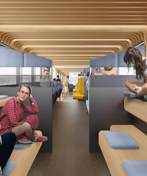 mecanoo and gispen envision modular interiors for dutch trains of the future