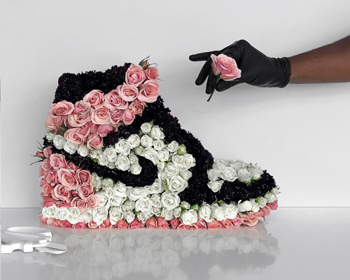 mr flower fantastic turns sneakers into floral bouquets