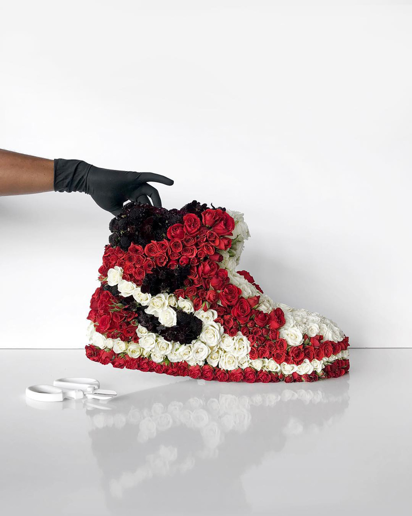 sneakers with floral design