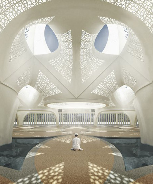 NUDES uses islamic geometric patterns to create 'mosque of light' proposal in dubai