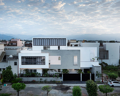 renesa's house in india creates a collage of massive geometric forms