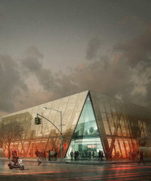 snøhetta's far rockaway library in new york will feature translucent glass façades