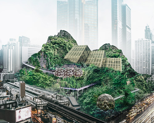solidsprout reimagines bangkok's shopping malls as mountains of greenery