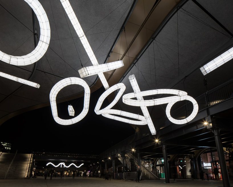 studio mieke meijer decks london's coal drops yard with giant sculptural lights