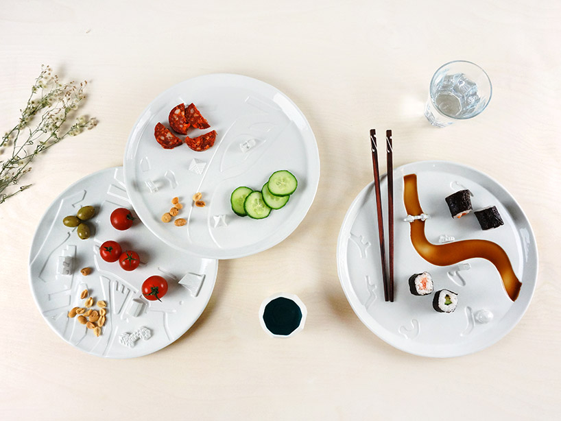 studio lorier celebrates architecture in series of unique porcelain platters