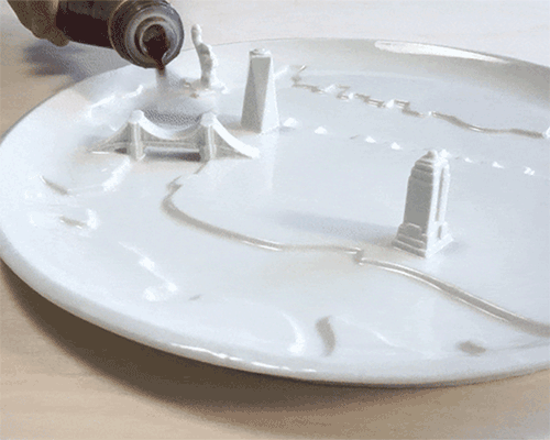 studio lorier celebrates architecture in series of unique porcelain platters