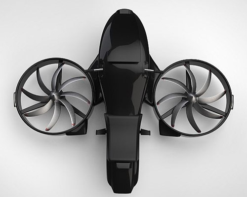gyrodrone VTOL aircraft concept is stabilized by two gyroscopes