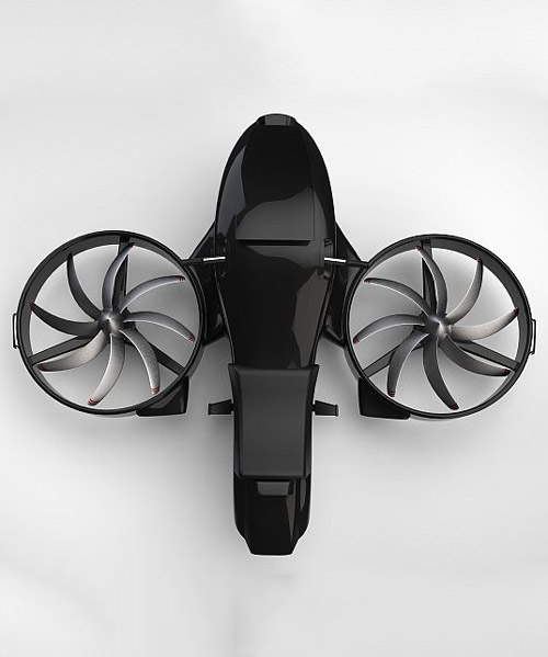 gyrodrone VTOL aircraft concept is stabilized by two gyroscopes
