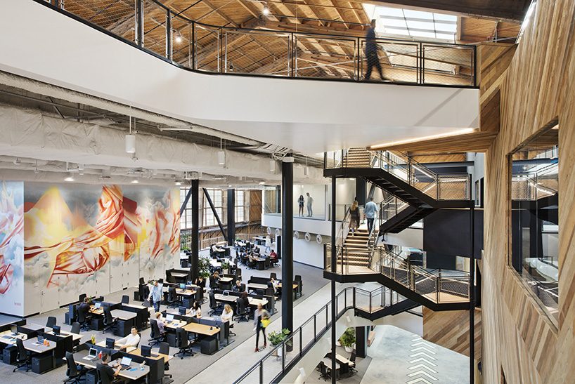 ZGF transforms historic wood-frame hangar into google's playa vista offices in california