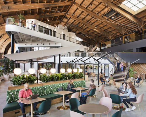 ZGF transforms historic wood-frame hangar into google's playa vista offices in california