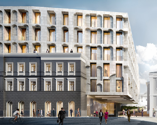 kleinewelt architekten's mixed-use development in moscow draws from italian palazzos