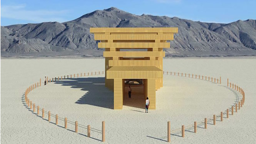 burning man unveils 2019 temple of direction design referencing japanese architecture designboom