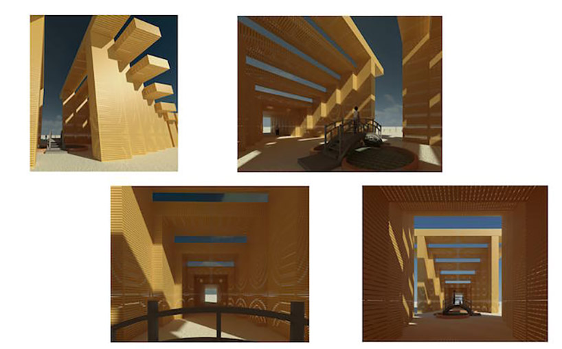 burning man unveils 2019 temple of direction design referencing japanese architecture designboom