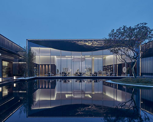 dothink sales center in huangzhou integrates oriental charm into a contemporary context