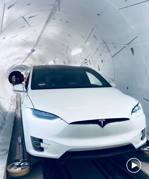 elon musk unveils first boring company tunnel underneath spaceX HQ
