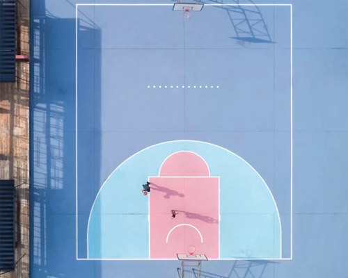 atelier let's transforms disused urban area into colorful basketball courts in taiwan