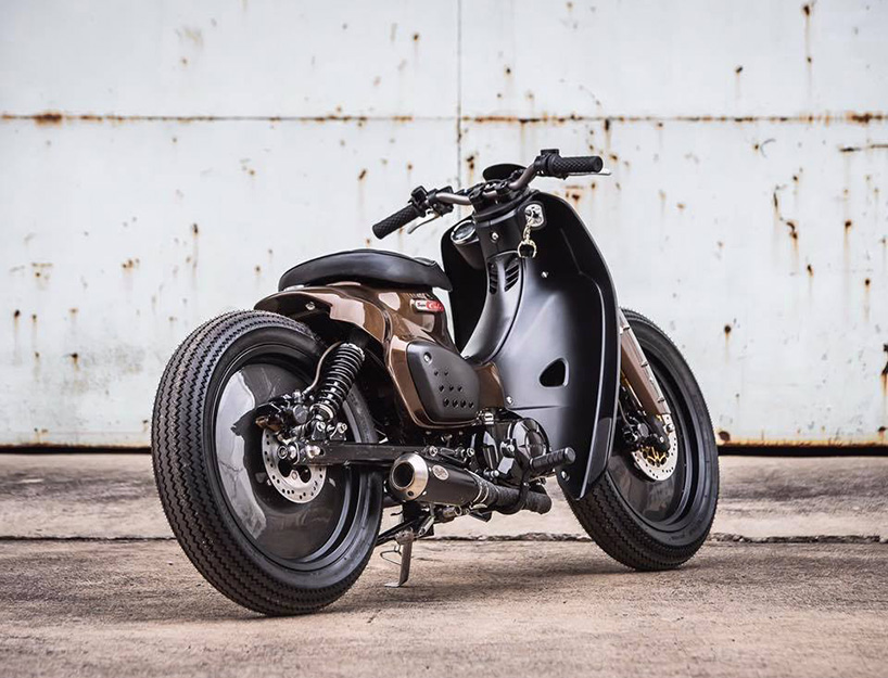 honda super cub motorcycle kitted up by K-speed and storm aeropart