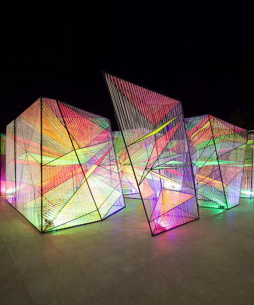 hou de sousa's iridescent prismatic installation in georgetown frames a myriad of perspectives