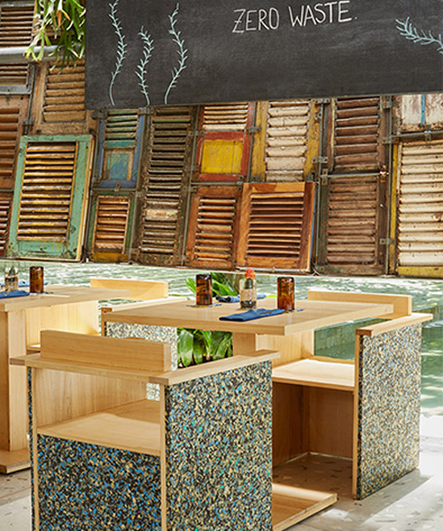 built from recycled materials, 'ijen' is indonesia's first zero-waste restaurant