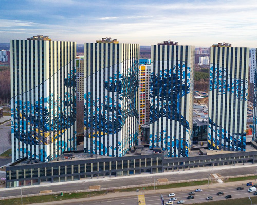 hokusai's 'great wave' emerges as a giant mural on building facade