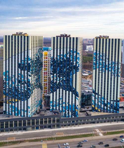 hokusai's 'great wave' emerges as a giant mural on building facade