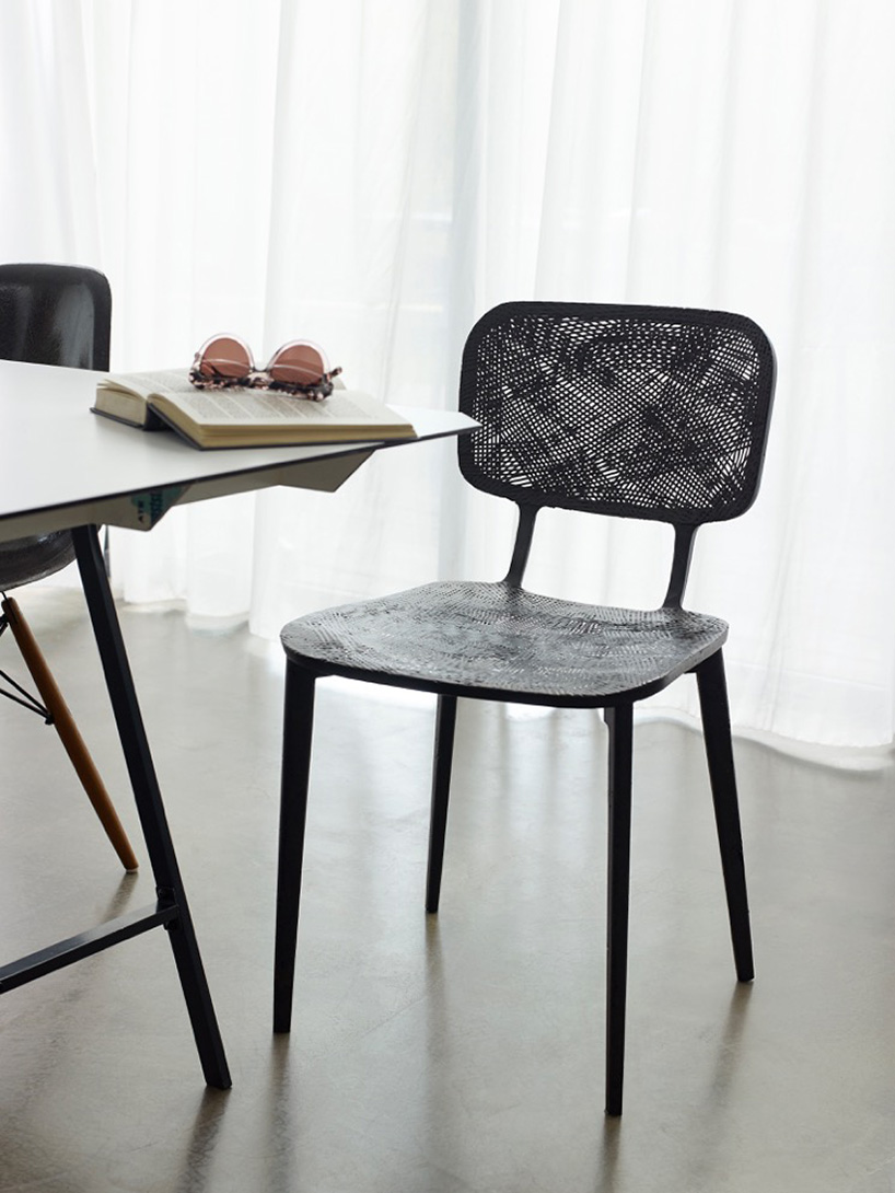marleen kaptein refines recycled carbon chair for LABEL/BREED