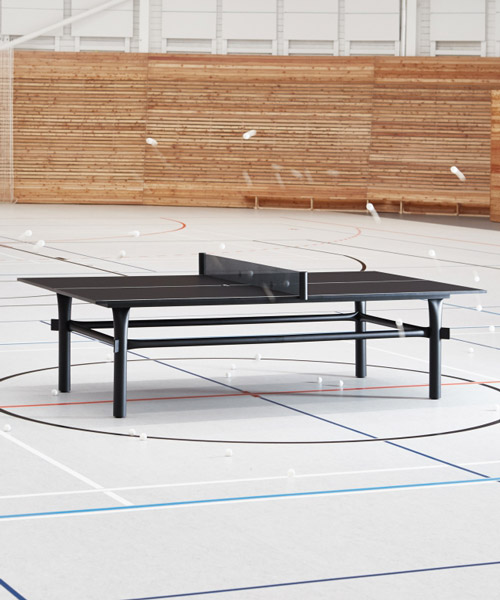 marshmallow ping pong table by studio vono is made of flattened metal pipes