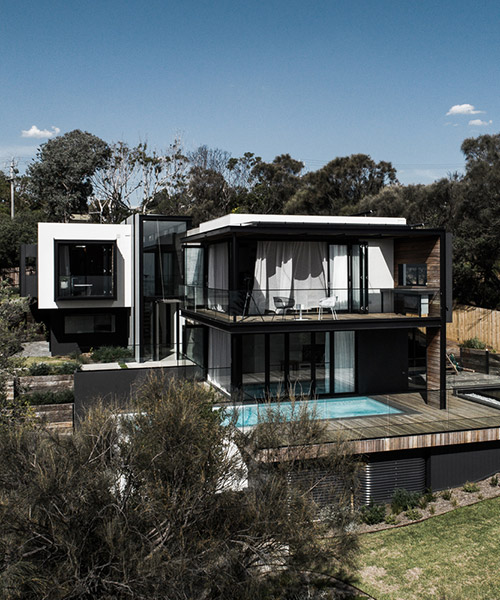 megowan architectural's two angle house in australia responds to its corner site