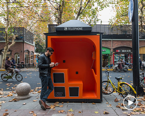 100architects transforms obsolete phonebooths into new urban landmarks in shanghai