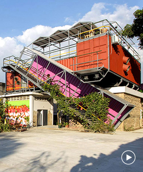 pico colectivo stacks shipping containers to make cultural center in venezuela
