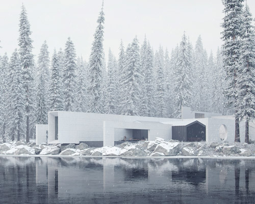 sergey makhno unveils minimalist design for 'father’s house' in snowy ukraine