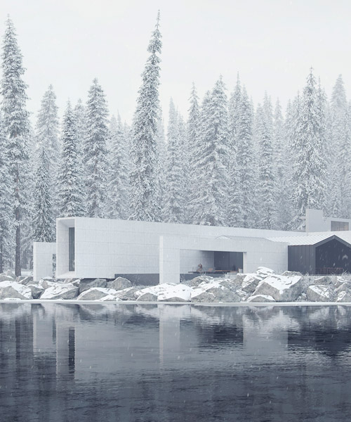 sergey makhno unveils minimalist design for 'father’s house' in snowy ukraine
