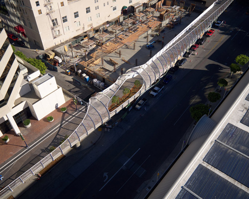 rainbow bridge by SPF:architects references long beach's breaking waves