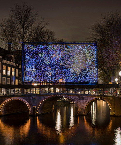 'starry night' plays with the expressionism of van gogh at amsterdam light festival 2018
