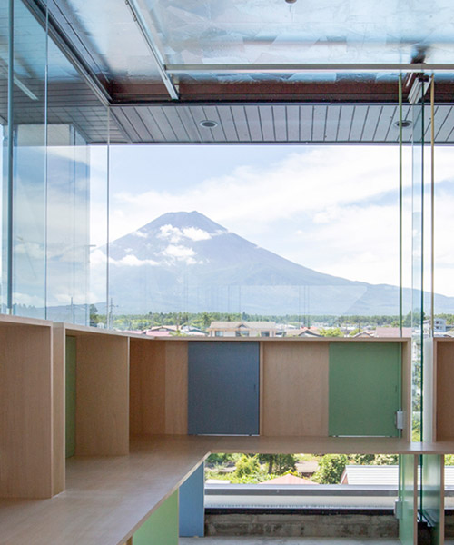 this coworking office in japan overlooks mount fuji and its surroundings