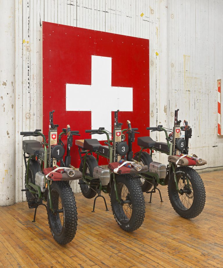 tom sachs packs his longstanding fascination with switzerland in st. moritz exhibition