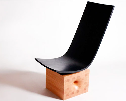 lee jung-hoon cuts a virtual form of wormhole out of his furniture