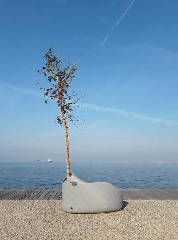 'zero waste lab' by the new raw turns citizens' plastic waste into 3D-printed street furniture