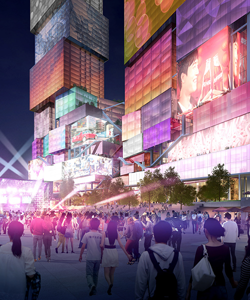 MVRDV proposes vibrant 'taipei twin towers' clad with interactive media façades