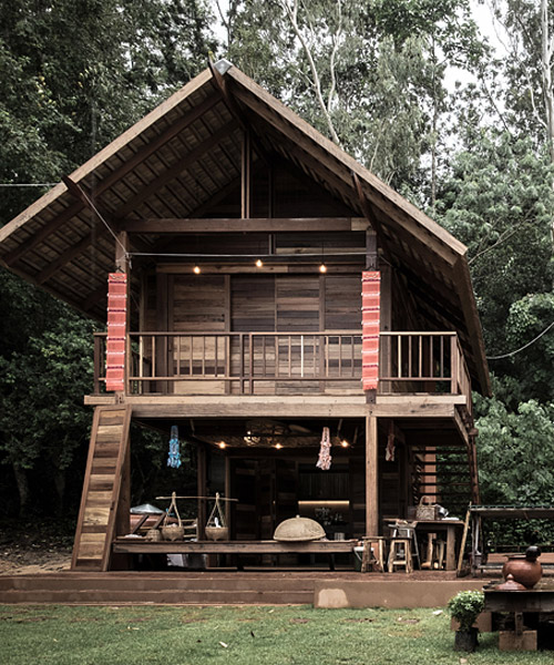 the ahsa farmstay by creative crews uses vernacular building techniques in thailand