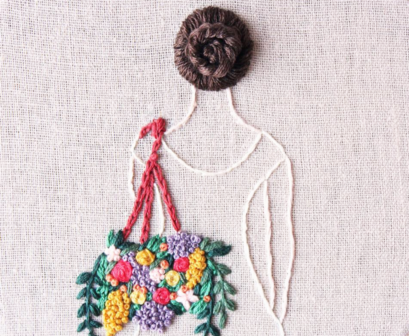 embroidery artist bernita broderi uses flowing thread to create 3D